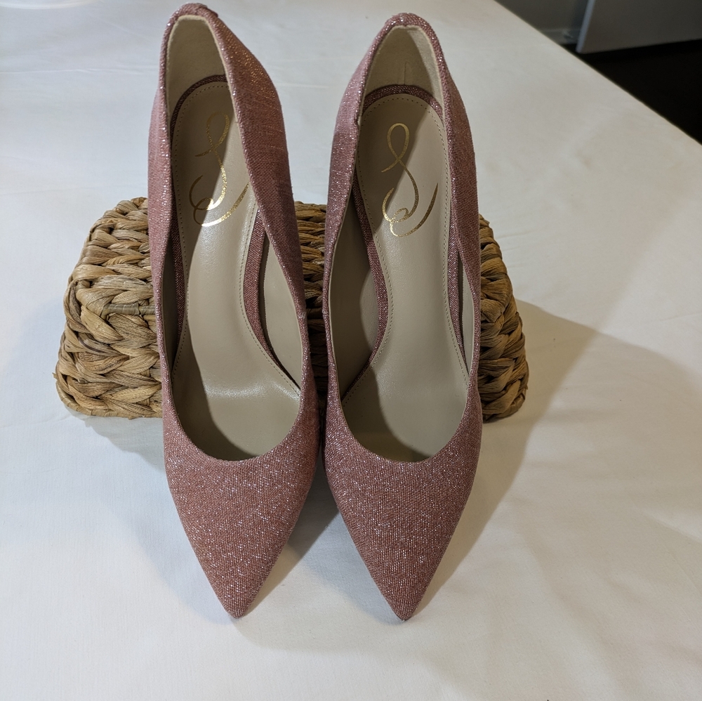 Sam Edelman Metallic Rose Heels Sparkly Elegance Excellent Condition
